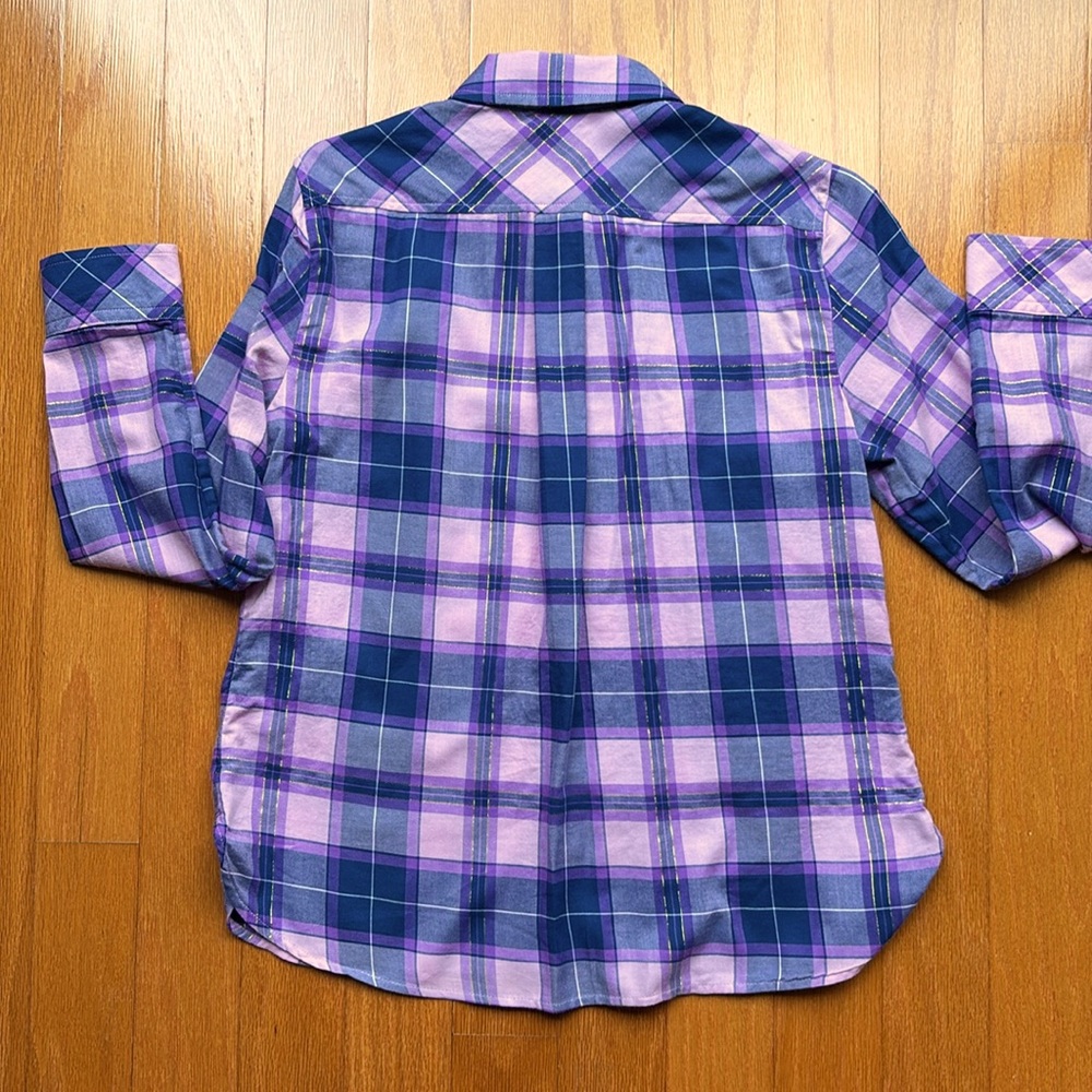 Talbots purple flannel with pizzazz - Picture 5 of 6